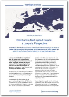 Cover flashlight europe 03/2017: Brexit and a Multi-speed Europe: a Lawyer's Perspective