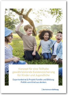 Cover Konzept für eine Teilhabe gewährleistende Existenzsicherung für Kinder und Jugendliche