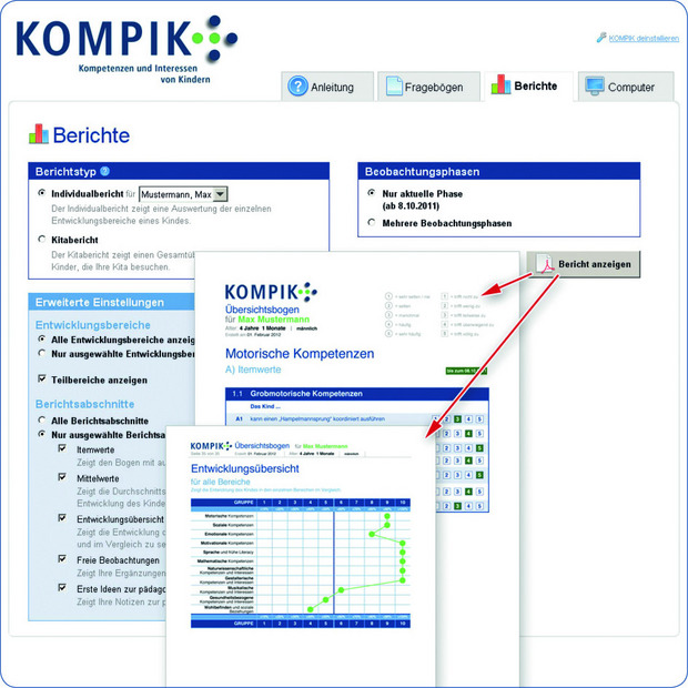 Screenshot der Software