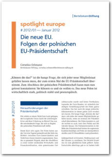 Cover spotlight europe 01/2012: Die neue EU. Folgen der polnischen EU-Präsidentschaft