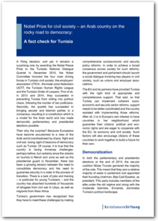 Cover Nobel Prize for civil society – an Arab country on the rocky road to democracy: