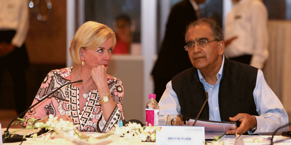 Liz Mohn mit Aroon Purie