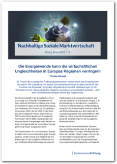 Cover Policy Brief 2023 | 13: Die Energiewende kann die wirtschaftlichen Ungleichheiten in Europas Regionen verringern