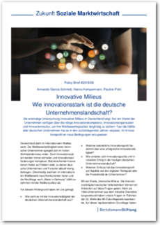 Cover Policy Brief #2019/08: Innovative Milieus - Wie innovationsstark ist die deutsche Unternehmenslandschaft?