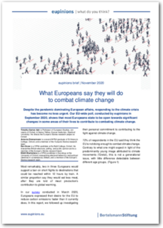 Cover eupinions brief: What Europeans say they will do to combat climate change