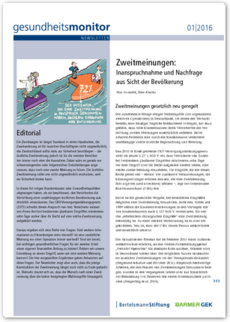 Cover Gesundheitsmonitor Nr. 1/2016: Zweitmeinungen