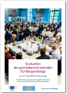 Cover Evaluation des grenzüberschreitenden Bürgerdialogs Den Haag