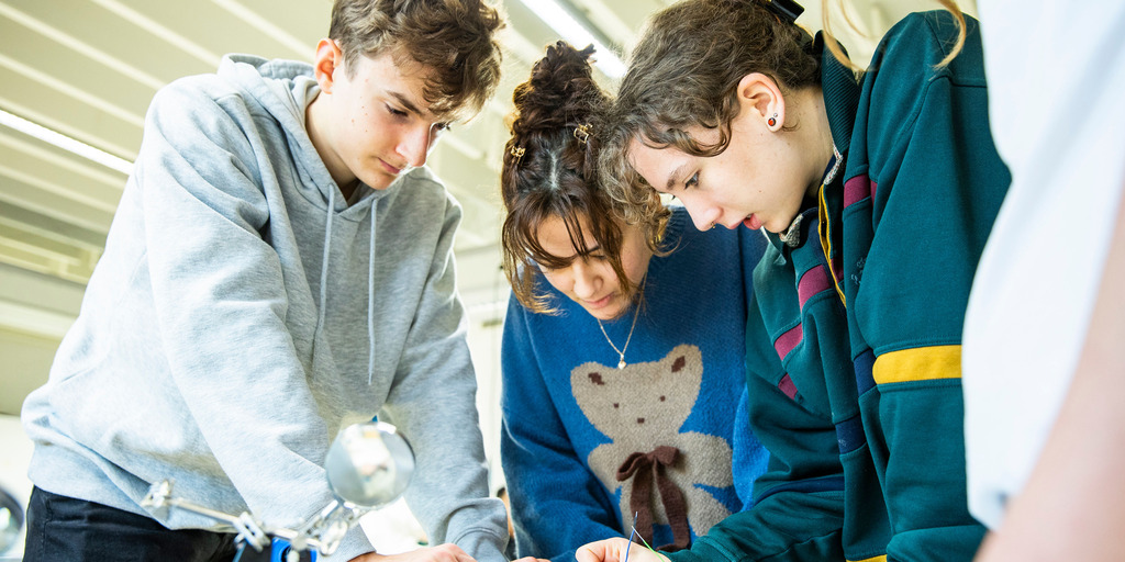 Junge Menschen arbeiten zusammen