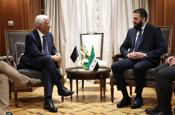 Ahmed Al-Shaara, interim President of Syria, with Ant&oacute;nio Costa, President of the European Council. Photo by Alexandros Michailidis &ndash; European Council, &copy; European Union, 1998 &ndash; 2025