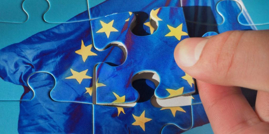 Puzzle with a European flag