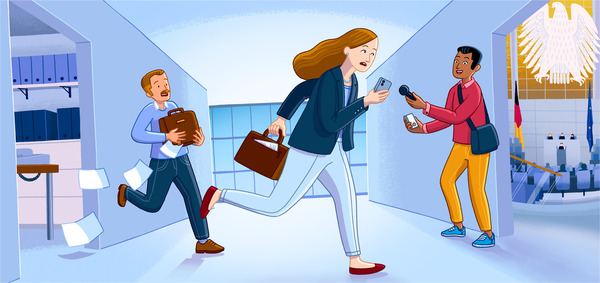 Arbeitsplatz-Bundestag Illustration c Hanna Stueker 01(© © Hanna Stüker)