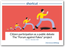 Cover SHORTCUT 12 - Citizen participation as a public debate. The "Forum against Fakes" project