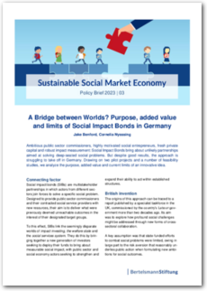 Cover Policy Brief 2023 | 03: A Bridge between Worlds? Purpose, added value and limits of Social Impact Bonds in Germany