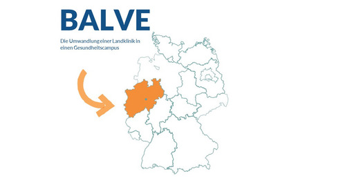 Landkarte mit Markierung bei dem Ort Balve