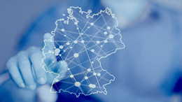 Deutschlandkarte mit Finger