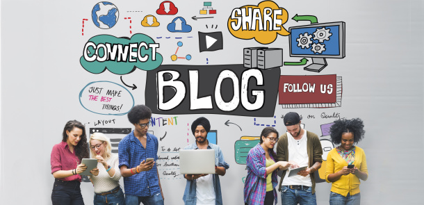 Young people of different origin, blogging