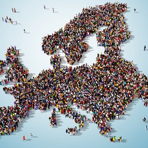 Group of People forming Europe