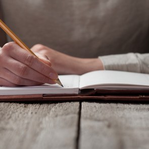 Bleistift in einer Hand