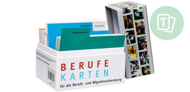 Eine Kartenbox mit Berufe-Karten.