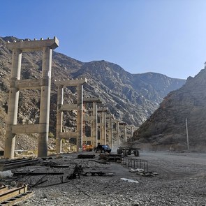 North-South alternative road in Kyrgyzstan that is being constructed by China Road and Bridge Corporation.