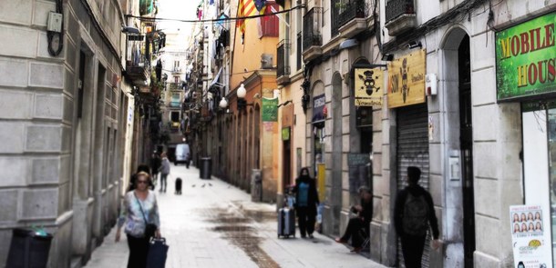 Straßenszene in Raval, Barcelona