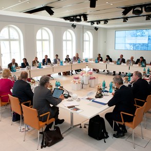 Die Teilnehmerrunde des Round Table zum Reinhard Mohn Preis in Berlin am 16. Mai 2018